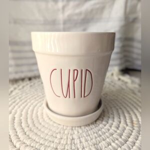Rae Dunn Cupid Ceramic Planter With Saucer